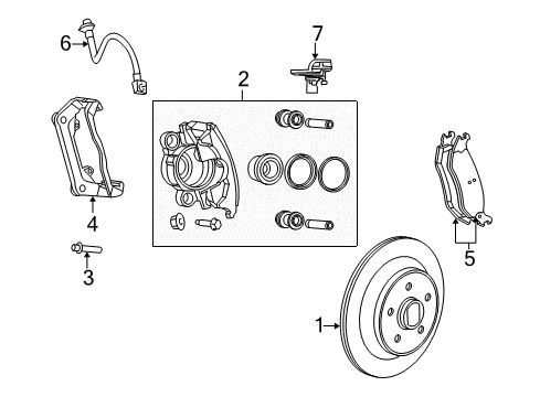 2009 Chrysler Aspen Brake Rotor Diagram for V5019968AA