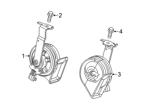2021 Ram ProMaster City High Note Horn Diagram for 68470631AA