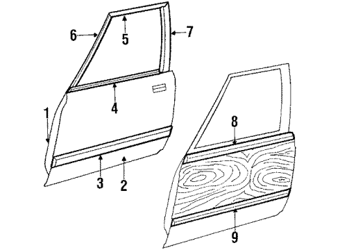 1984 Dodge Aries Mirror Outside, Black Diagram for 4318438
