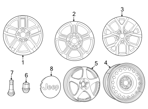 2023 Jeep Grand Cherokee Wheel, Alloy Diagram for 4755543AB
