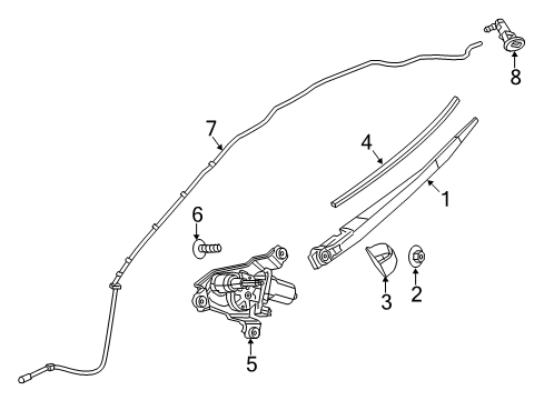 2015 Jeep Cherokee Wiper Motor Screw Diagram for 6505443AA