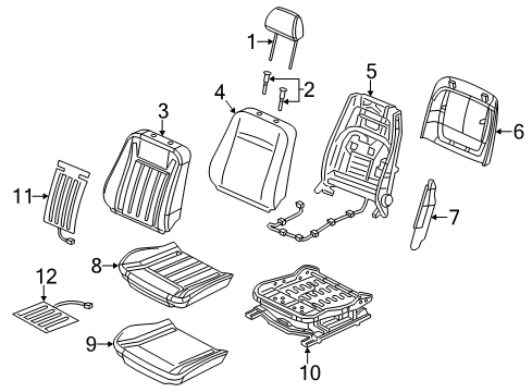2013 Dodge Charger Seat Back Pad, Front Passenger Side Diagram for 68103698AB