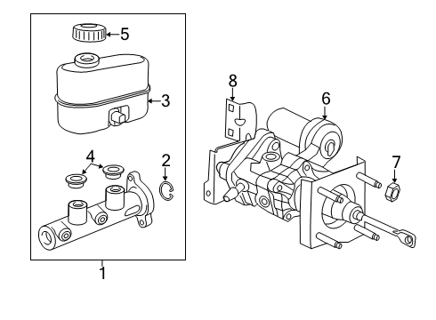 2019 Ram 3500 Power Booster Bracket Diagram for 68433482AA