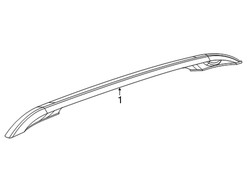 2025 Jeep Grand Cherokee L Side Rail, Black/Silver, Driver Side Diagram for 68567471AB
