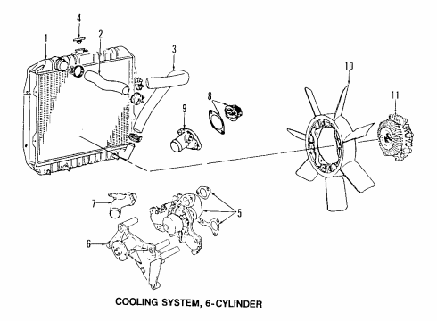 1990 Dodge Ram 50 Water Pump Diagram for MD997615