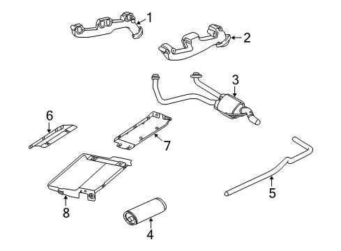 1998 Dodge B1500 Tail Pipe Diagram for 52103061