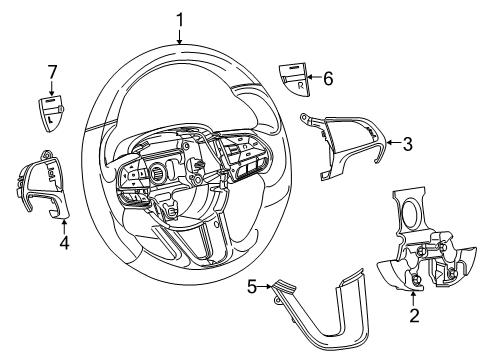 2023 Dodge Challenger Steering Wheel & Trim Diagram 2 - Thumbnail