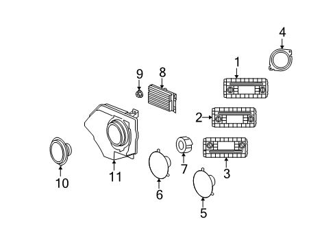 2007 Dodge Nitro Front Driver Speaker, Rear Diagram for 5064203AD