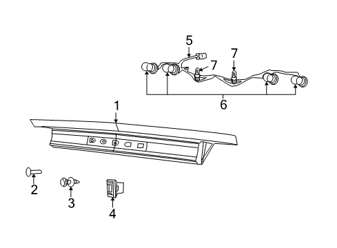 2008 Dodge Challenger Tail Lamp Assembly Grommet Diagram for 5113360AA