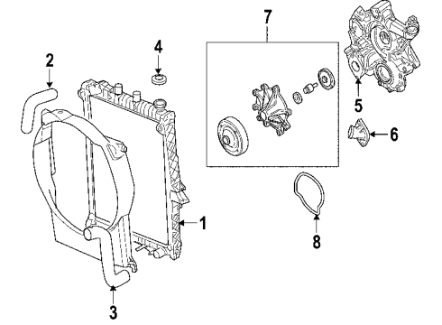 2009 Dodge Durango Electric Cooling Fan Screw Diagram for 6513099AA