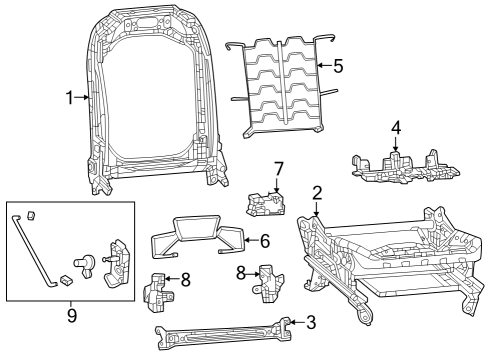 2025 Jeep Grand Wagoneer L Latch Assembly, Front Diagram for 68552797AB