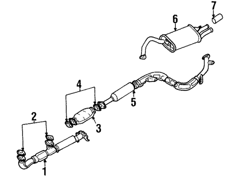 1995 Chrysler Sebring Exhaust Components Diagram