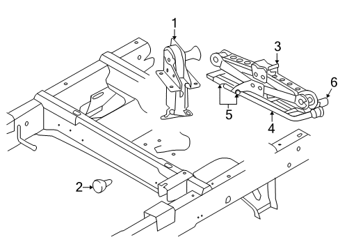 2008 Dodge Dakota Spare Carrier, Rear Diagram for 52013519AE