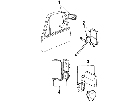 1988 Dodge B250 Outside Mirrors Diagram