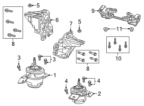 2021 Jeep Gladiator Insulator - Transmission Mount Diagram for 68432739AC