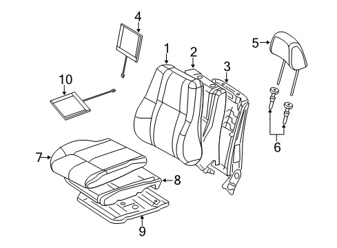 2012 Jeep Grand Cherokee Seat Back Pad, Front Driver Side Diagram for 68101077AA