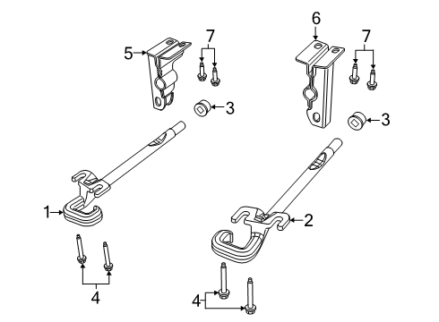 2020 Jeep Cherokee Tow Hook, Front Passenger Side Diagram for 68285704AA