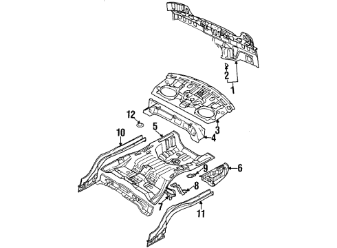 1995 Dodge Avenger Rear Body Panel Bracket, Driver Side Diagram for MB907630