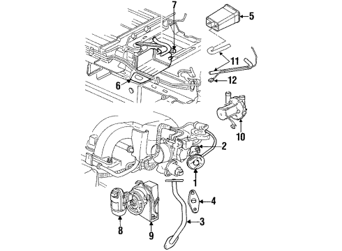 2000 Chrysler Grand Voyager Purge Valve Bracket Diagram for 4796704
