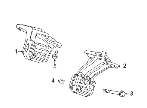 2018 Ram 2500 Motor Mount, Driver Side Diagram for 68090658AA