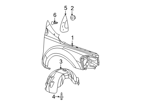 2009 Dodge Durango Fender, Front Passenger Side Diagram for 68003316AB