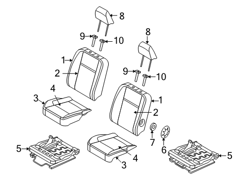 2007 Dodge Ram 3500 Seat Back, Slate Gray/Taupe, Front Passenger Side Diagram for 1FM421D5AA