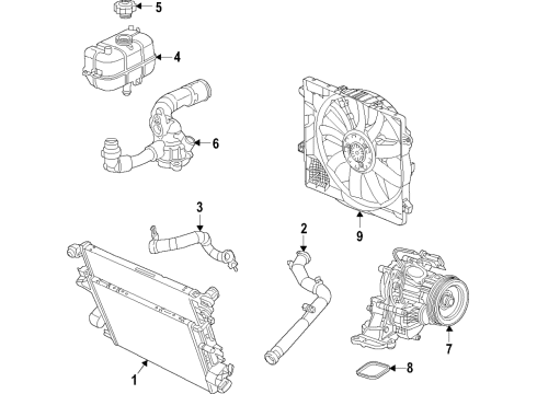2021 Jeep Wrangler Thermostat Housing Diagram for 5048714AA
