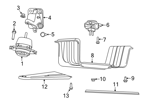 2011 Jeep Grand Cherokee Engine & Trans Mounting Diagram 2 - Thumbnail