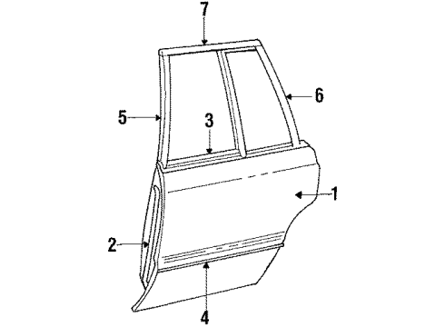 1984 Chrysler E Class Door & Components Diagram