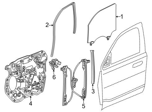 2025 Ram 1500 Glass - Front Door Diagram