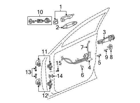 2004 Chrysler Pacifica Handle, Outside, Front Outer Driver Side Diagram for TY23AP4AC