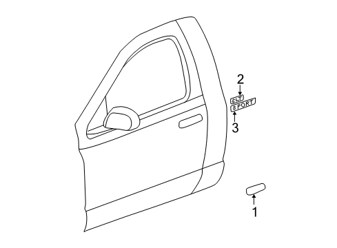 2005 Dodge Ram 2500 Side Molding, Driver Side Diagram for 55077727AA