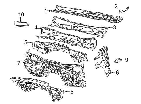 2025 Ram 1500 Pad - Dash Panel Diagram for 68544087AB