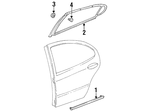 2001 Chrysler LHS Window Molding, Rear Driver Side Diagram for 4805529AC