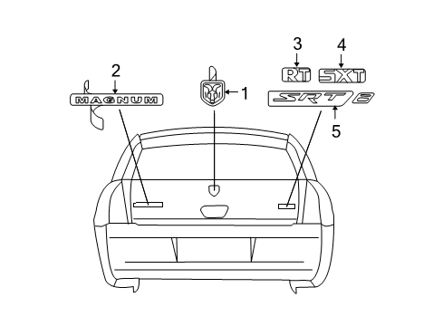 2006 Dodge Magnum Nameplate, Rear Diagram for 4806208AB