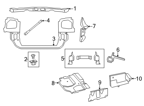 2013 Chrysler Town & Country Radiator Support, Front Diagram for 68023326AE