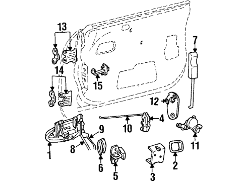 1998 Dodge Neon Door Check, Front Diagram for 4615441AC