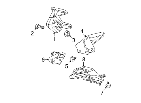 2007 Dodge Dakota Engine & Trans Mounting Diagram 3 - Thumbnail
