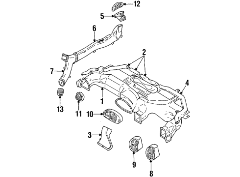 2000 Chrysler Town & Country Grille Diagram for HH20RC8