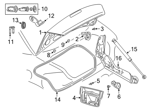 2001 Dodge Stratus Hinge, Rear Passenger Side Diagram for 4814894AF