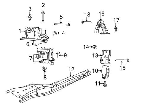 2014 Jeep Patriot Transmission Mount Diagram for 68195918AC