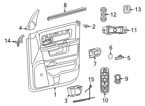 2024 Ram 2500 Corner Molding, Black/Gray, Front Passenger Side Diagram for 1HA42TX7AA