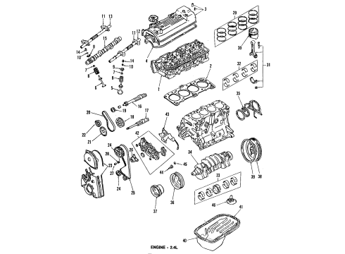 1993 Dodge Ram 50 Timing Belt Diagram for 5096335AA