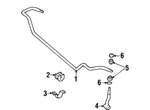 2000 Jeep Cherokee Stabilizer Bar & Components Diagram 2 - Thumbnail