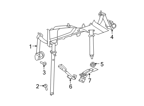 2010 Dodge Caliber Lap & Shoulder Belt, Front Driver Side Diagram for 1XC651DVAA