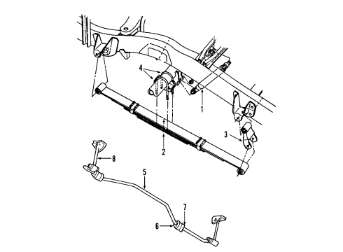 2009 Dodge Dakota Rear Suspension Components Diagram 2 - Thumbnail