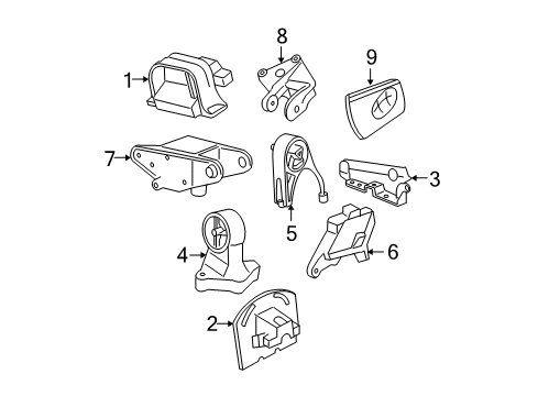 2001 Chrysler Sebring Engine & Trans Mounting Diagram 3 - Thumbnail