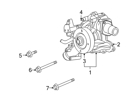 2006 Dodge Ram 1500 Water Pump Screw Diagram for 6034530