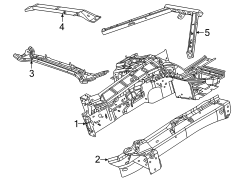 2024 Dodge Charger Daytona Structural Components & Rails Diagram