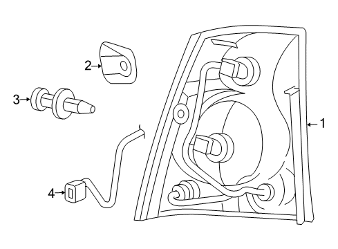 2005 Chrysler Pacifica Tail Lamp Assembly, Rear Passenger Side Diagram for 5103330AB